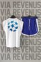 Champions Back Printed Sleeveless Crew Neck White Sport T-shirt and Blue Sport Shorts Set