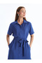 LCWAIKIKI Classic Women's Shirt Dress - Solid Cut, Short Sleeve - 2