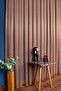 Brown Modern Pattern Skirt Leaded Tulle Curtain, 300x250cm, 1/2 Sparse Pleat, Elısıon03001