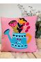 Punch punch potted flower design Cushion Cover, handmade, handcrafted, 43x43 cm. - 5