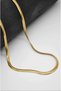 Steel Gold Wicker Flat Italian Chain Stainless Gold Chain Stylish Steel Necklace (45+5 cm) - 3