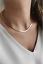 Steel Gold Wicker Flat Italian Chain Stainless Gold Chain Stylish Steel Necklace (45+5 cm) - 2