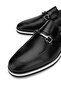 Men's Genuine Leather Black Loafer Shoes - 3