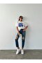 Ripped and Dirty Hem Mom Jeans Dark Blue - 4