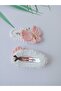Pink Butterfly Trendy Hair Accessory Knitted Handmade 2-Piece Snap Clip - 2
