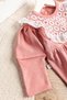 Baby Girl Jumpsuit with Laced Bandanas Baby Snap Bodysuit - 3