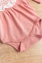 Baby Girl Jumpsuit with Laced Bandanas Baby Snap Bodysuit - 4