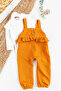 Frilly Buttoned Baby Girl Jumpsuit Salopet Bodysuit