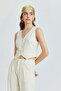 Pleated Bohemian Trousers Beige - 5