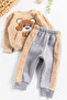 Plush Winter Baby Boy Suit with Teddy Bear Figure - 4