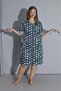 Daisy Patterned Belted Plus Size Women's Dress