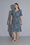 Daisy Patterned Belted Plus Size Women's Dress - 4