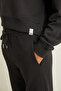 Neneh Women's 3 Thread 100% Organic Cotton Elastic Leg Corded Anthracite Sweatpants - 2