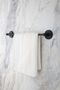 Bathroom Set, Black, Flat Towel Holder, Covered Toilet Roll Holder, Bathrobe Holder - Matte Black - 2