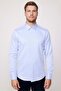 Modern Slim Fit Long Sleeve Cotton Easy-Iron Dobby Men's Blue Shirt - 2