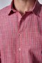 Men's Slim Fit Long sleeve Sleeve %100 Cotton Linen Textured Striped Shirt - 4