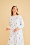 Green women's guipure embroidered and buttoned brocade oversize dress - 5