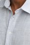 Men's Striped Slim Fit Shirt - Long Sleeve, 100% Cotton Linen, Sports Collar Blue - 5