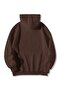 Brown Unisex Oversized Hoodie - Basic Plain Kangaroo Pocket Hooded Streetwear Sweatshirt - 2