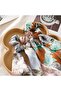 Elegant Luxury Satin Fabric Scrunchie with Orange Pattern - Women's Scrunchie Elastic Hair Tie - 2