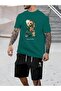 Men's Printed Men's Top and Bottom Set - Shorts T-shirt Set