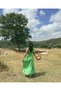 Bohemian Style Helen Dress with Slit Linen , Maxi Length , true to size. - 4