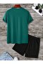 Men's Printed Men's Top and Bottom Set - Shorts T-shirt Set - 2