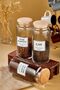3-Piece Wooden Lid Filter Coffee & Turkish Coffee & Tea Storage Container 1300 Ml Glass Jar - 2