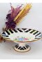 30 Cm Footed Enamel Vintage Bougainvillea Salad Fruit Bowl