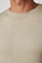 Men's Standard Fit Regular Cut Crew Neck Stone Knitwear Sweater - 4