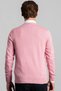 Men's Slim Fit V-Neck Cotton Pink Knitwear Sweater - 4