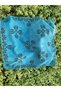 Women's Blue Patterned Cotton Handmade Hair Bandana