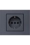 Seldur Grano Smoked Earthed Socket Framed
