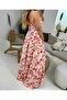 Women's Patterned Viscose Dress with Elastic Strap - 3