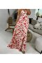 Women's Patterned Viscose Dress with Elastic Strap - 5