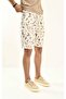 Linen Shorts - Brown Patterned