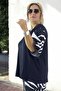Sleeve Ends with Guipure Detail, Comfortable Fit, Crew Neck Blouse, Elastic Waist Pants, Plus Size Combed Cotton Set - 4