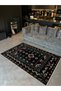 Dark Green Antique Design Series Beige Patterned Vintage Decorative Carpet Antique57 - 4