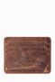 Mini Card Holder, Minimal Card Holder, Small Card Holder, Card Holder with Money Compartment, Leaf Card Holder - Tan K530 - 2