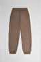 Esa Women's 3 Thread Ribbed Warm Elastic Leg Mink Sweatpants - 2