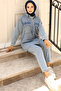 1443 Stone Detailed Denim Suit Blue - 5