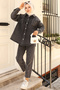 1699 Stone Detailed Double Suit Set Gray - 4
