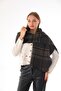 Women's Soft Textured Black-beige Plaid Scarf