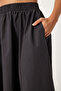 Women's Black Linen Blended Maxi Skirt Gp00011 - 4