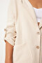 Women's Cream Hooded Oversize Linen Jacket Gp00007 - 8