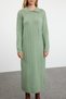 Green Fish Back Print Polo Neck Knitwear Dress Tctaw25Eb00030 - 3