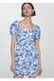 Dress printed with balloon sleeves