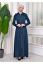 Zippered front Hooded-Belt Hijab Overcoat 1212