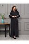 Hooded Belted Hijab Coat - 1231 - 2