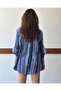 Batik Striped Italian Linen Blue Shirt Blouse Std - 3